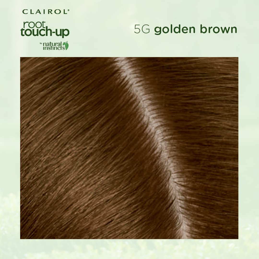 Clairol Root Touch-Up 5G Gold Brown hair dye before and after