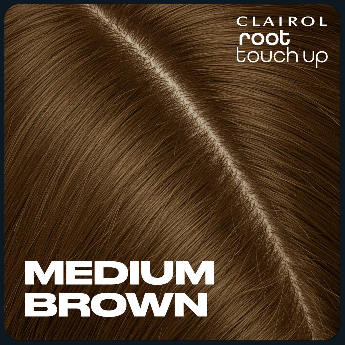 Clairol Root Touch-Up Medium Brown powder in use on hair