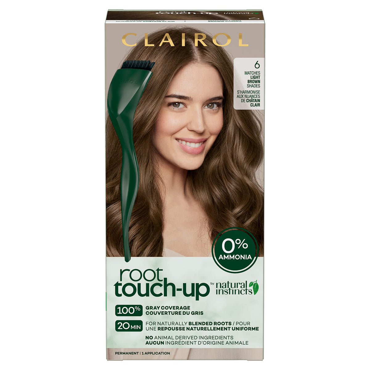 Clairol Root Touch-Up Natural Instincts 6 Light Brown front view