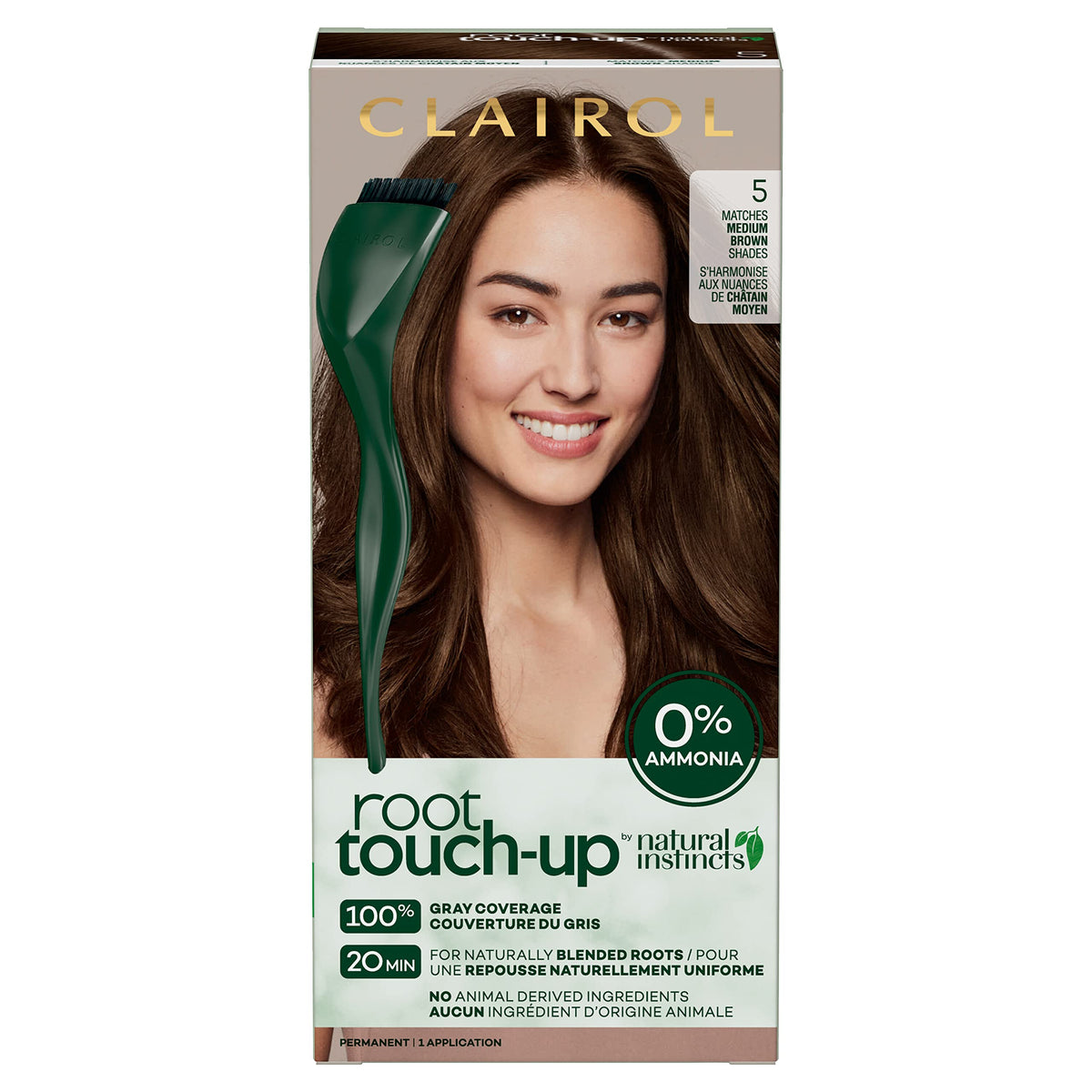 Clairol Root Touch-Up Permanent Hair Dye 5 Medium Brown front view