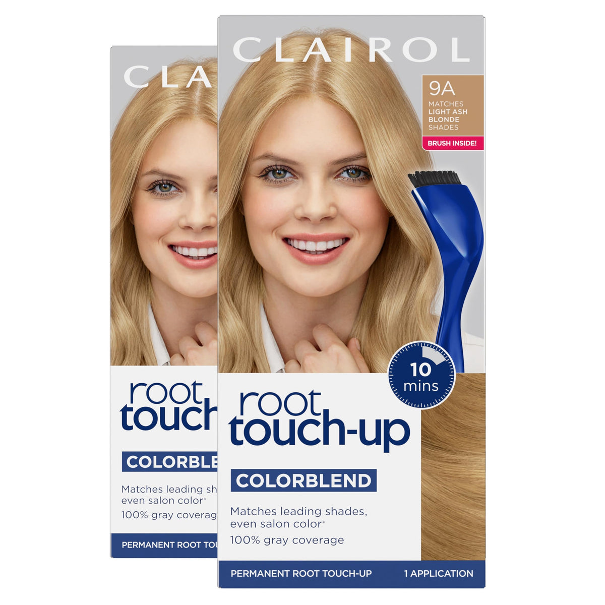 Clairol Root Touch Up Permanent Hair Dye 9A Light Ash Blonde Pack of 2 front view