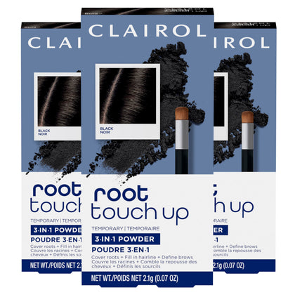Clairol Root Touch-Up Powder Pack of 3 in Black front view