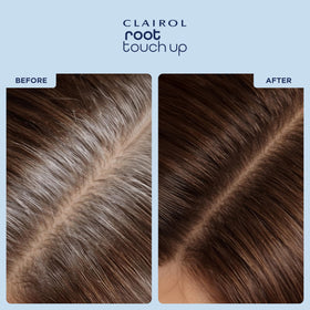 Clairol Root Touch-Up Temporary Concealing Powder application on temples