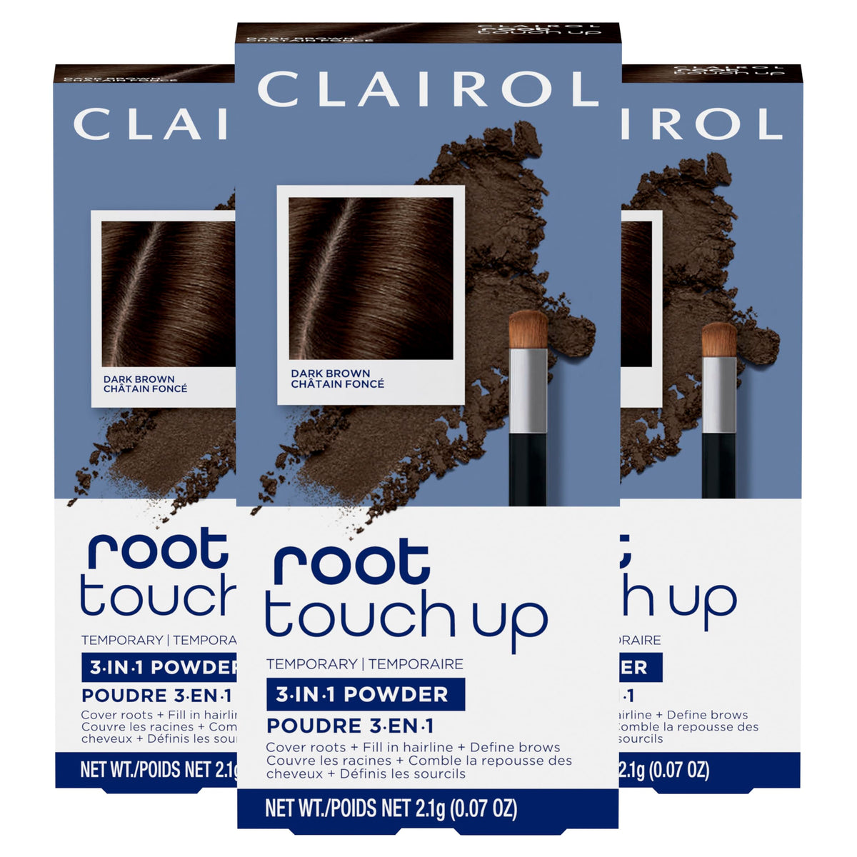 Clairol Root Touch-Up Temporary Concealing Powder Dark Brown front view