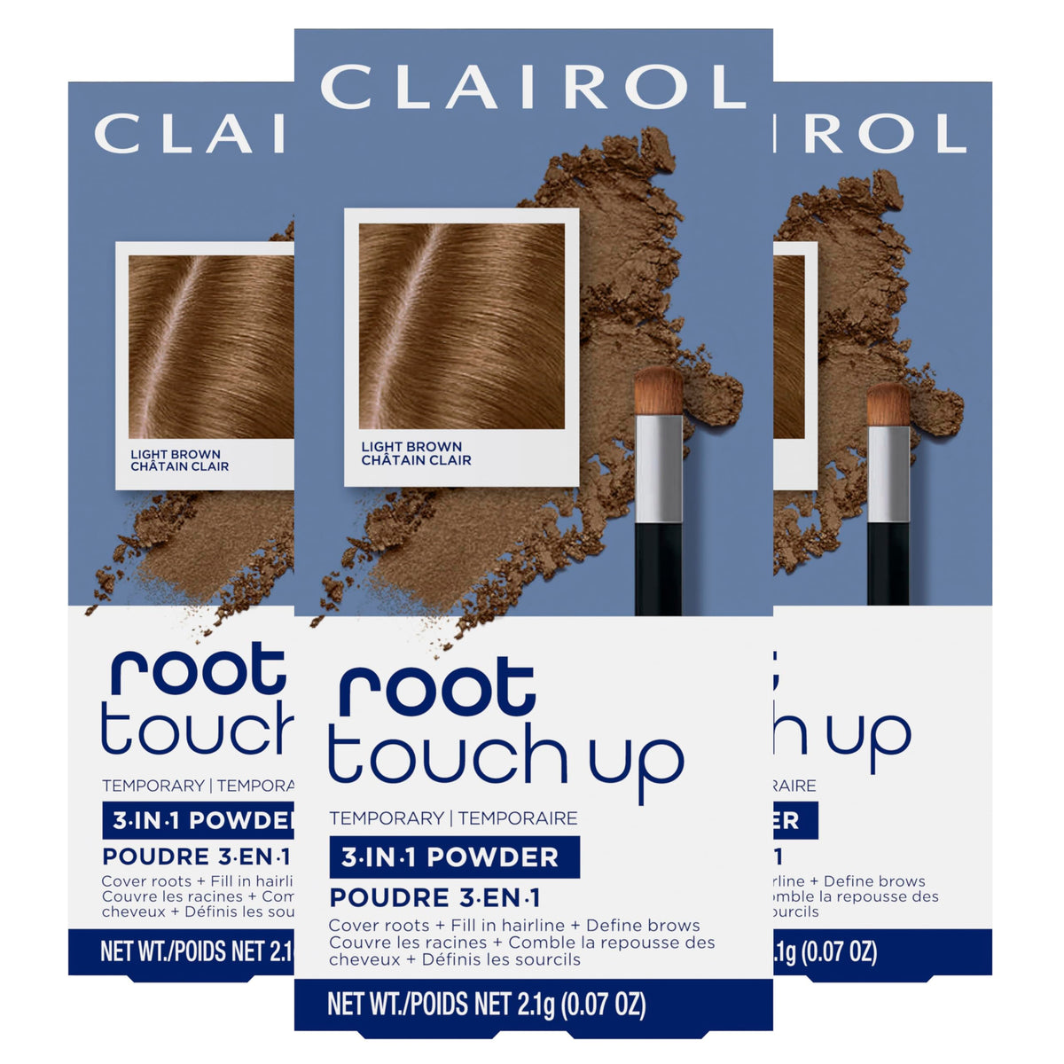 Clairol Root Touch-Up Temporary Concealing Powder Light Brown front view