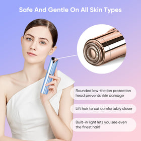 claities Facial Hair Remover demonstrating LED light feature