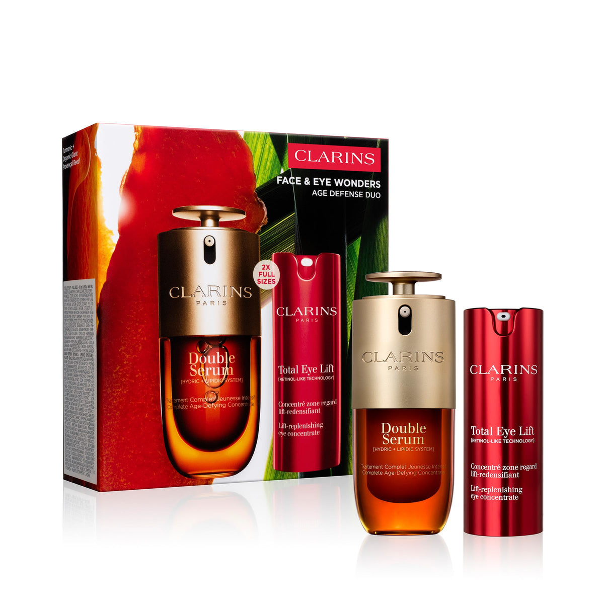 CLARINS Double Serum and Total Eye Lift gift set front view