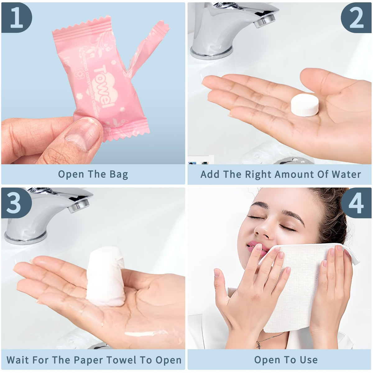 Classycoo compressed towel used for face cleansing