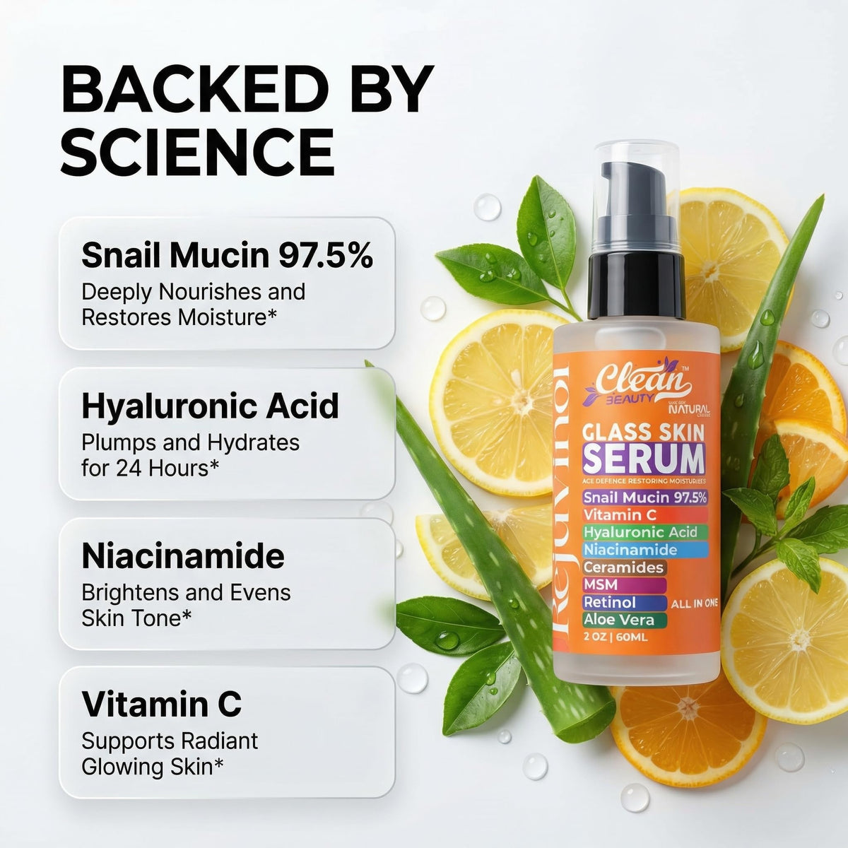 Clean Beauty Snail Mucin Serum application on skin
