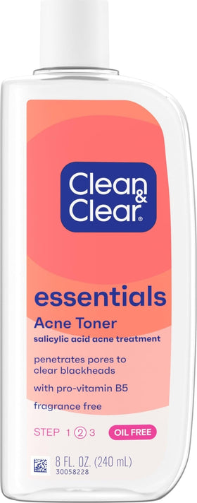 Clean & Clear Oil-Free Acne Toner 8 fl oz front view