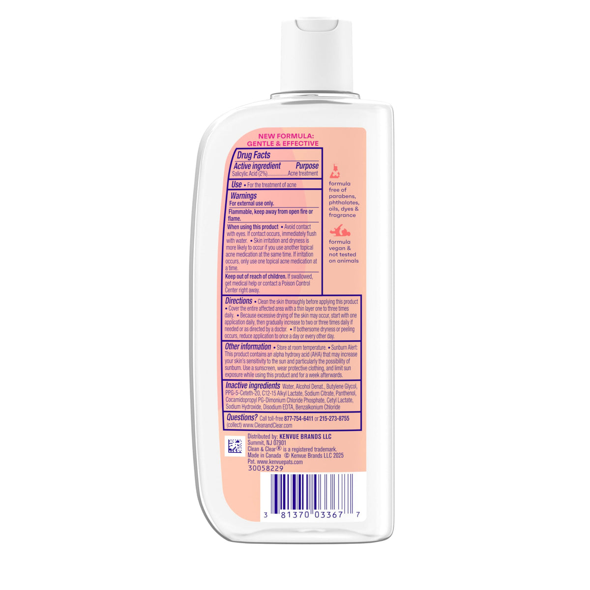 Clean & Clear Oil-Free Acne Toner on a vanity