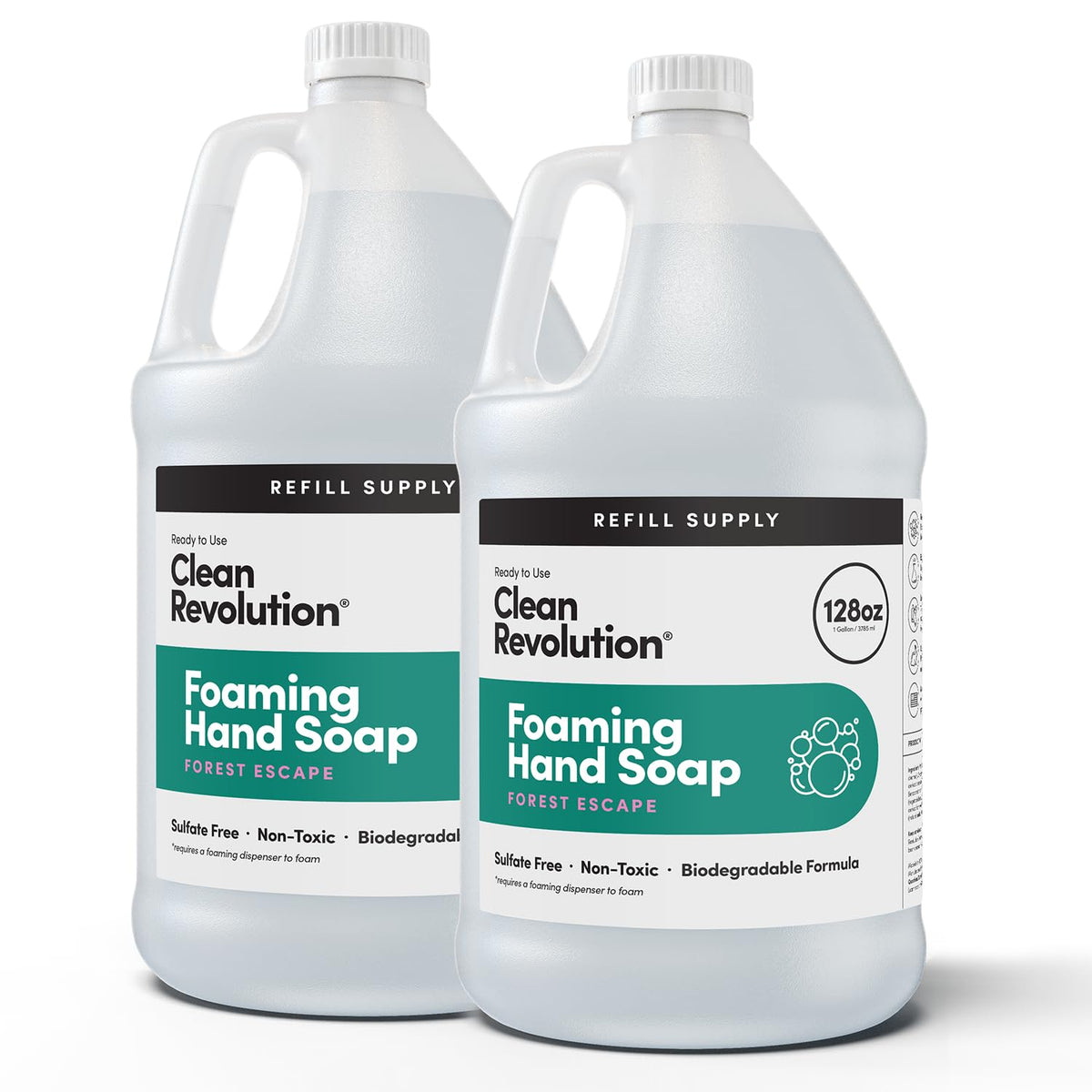 Clean Revolution Foaming Hand Soap Refill 128 Fl Oz container front view
