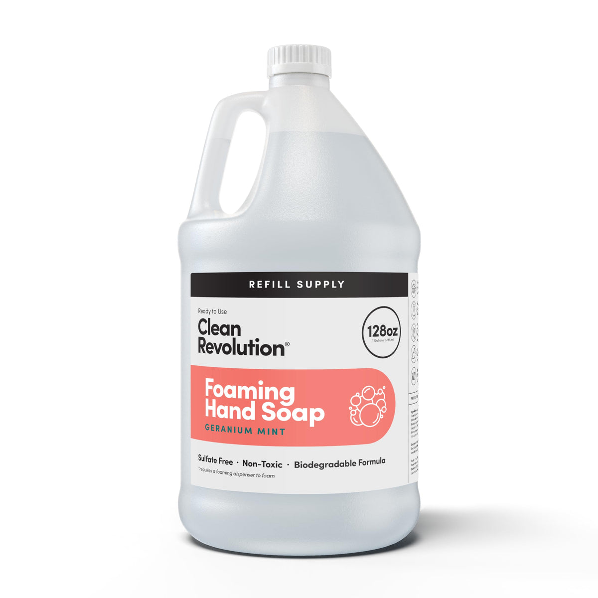 Clean Revolution Foaming Hand Soap Refill 128 Fl Oz Geranium Mint front view