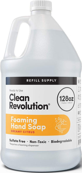 Clean Revolution Foaming Hand Soap Refill 128oz Dreamy Citrus front view