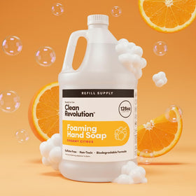 Clean Revolution Foaming Hand Soap Refill 128oz Dreamy Citrus side view