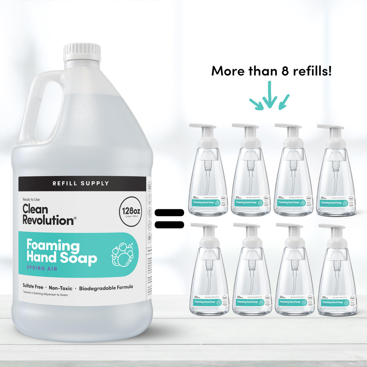 Clean Revolution Foaming Hand Soap Refill 128oz label close-up