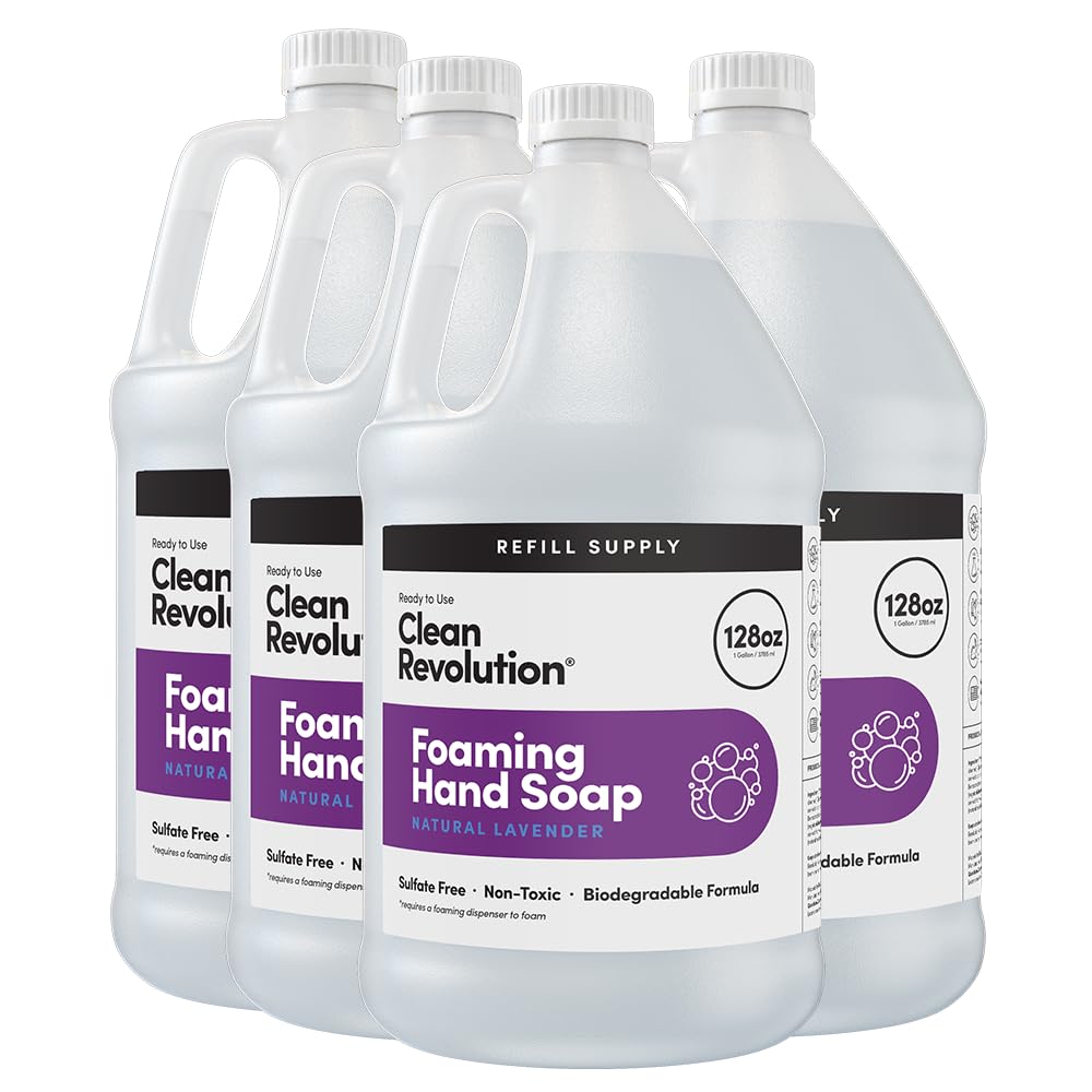Clean Revolution Foaming Hand Soap Refill 128oz Natural Lavender front view