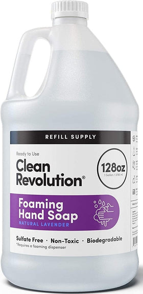 Clean Revolution Foaming Hand Soap Refill 128oz Natural Lavender front view