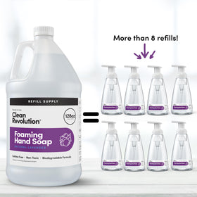 Clean Revolution Foaming Hand Soap Refill 128oz Natural Lavender side view