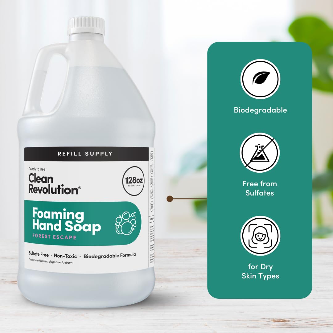 Clean Revolution Foaming Hand Soap Refill 128oz packaging side view