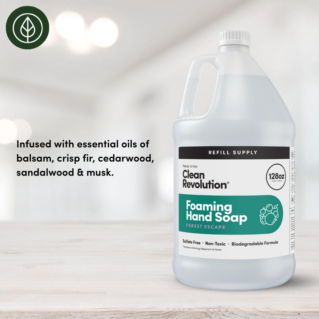 Clean Revolution Foaming Hand Soap Refill 128oz with essential oils ingredients