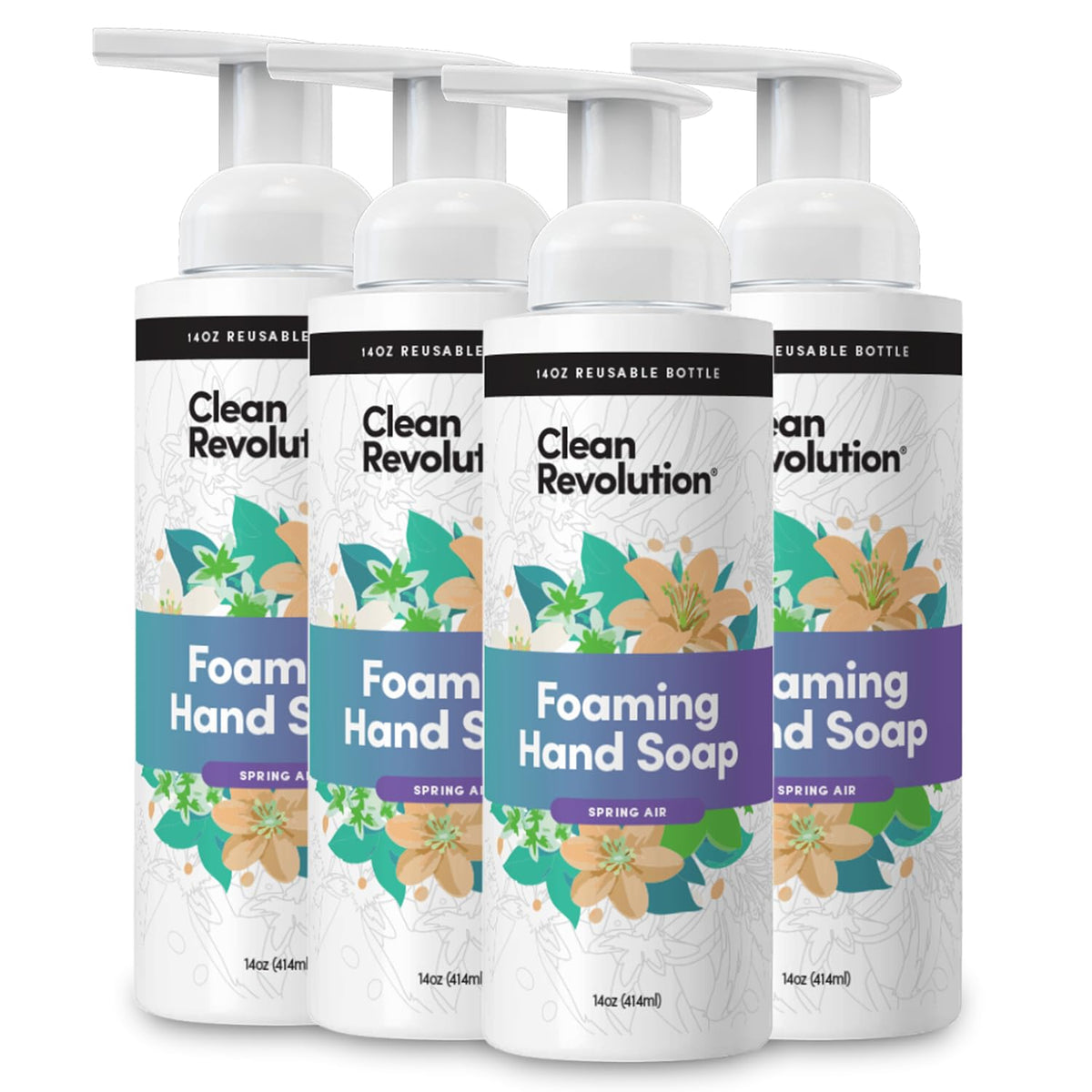 Clean Revolution Foaming Hand Soap Refill 14 oz Spring Air front view