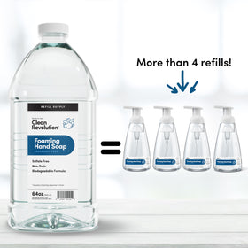 Clean Revolution Foaming Hand Soap Refill 64 Fl Oz container side view