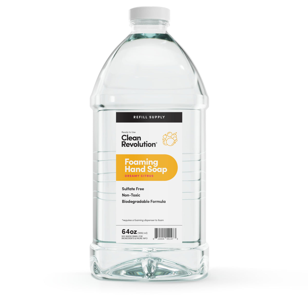 Clean Revolution Foaming Hand Soap Refill Dreamy Citrus 64 Fl Oz front view