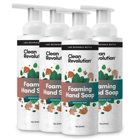 Clean Revolution Foaming Hand Soap Refill Geranium Mint 14 oz front view
