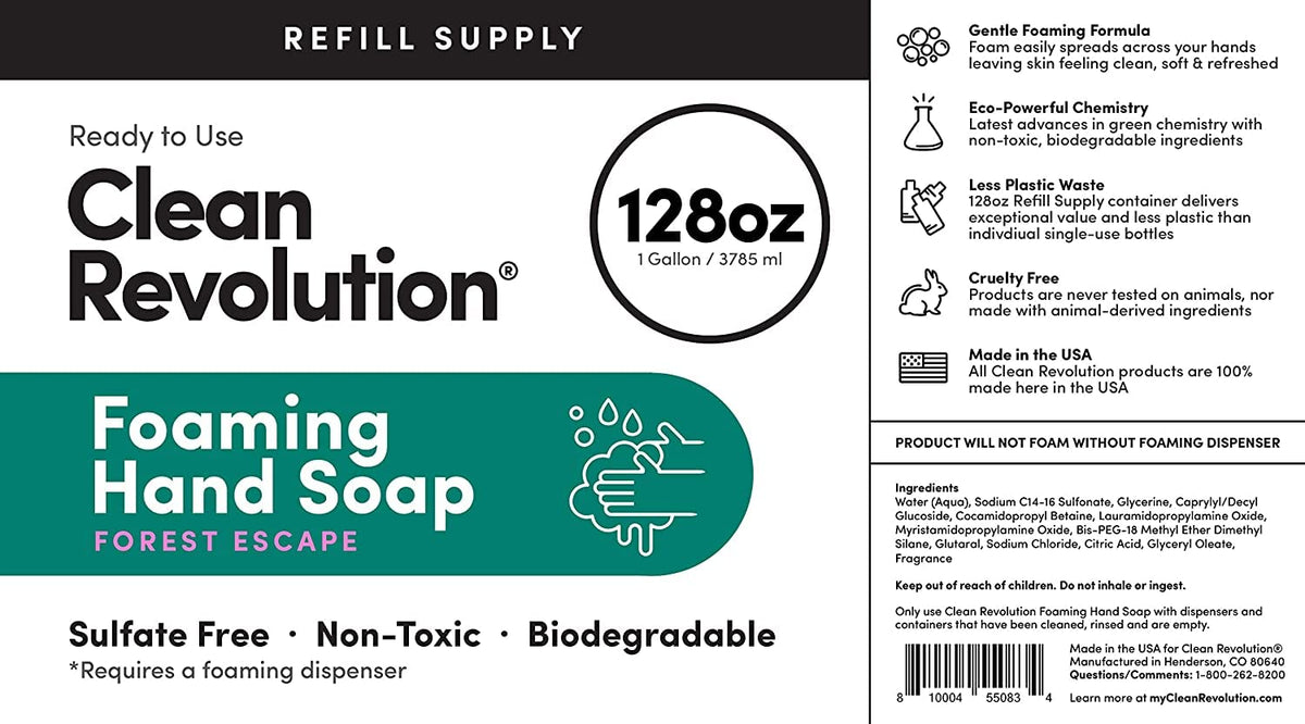 Clean Revolution Foaming Hand Soap Refill in a kitchen setting