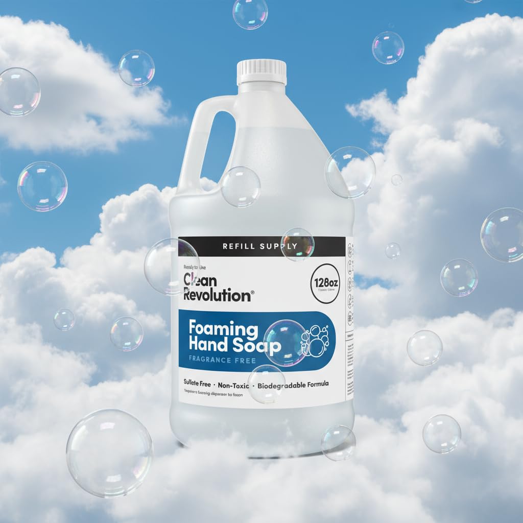 Clean Revolution Foaming Hand Soap Refill side view with label