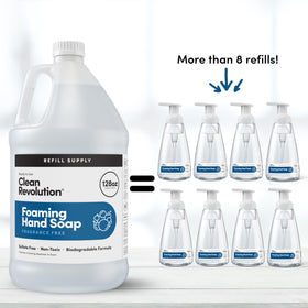 Clean Revolution foaming hand soap refill with pump dispenser