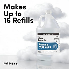 Clean Revolution Fragrance Free Foaming Hand Soap in kitchen setting