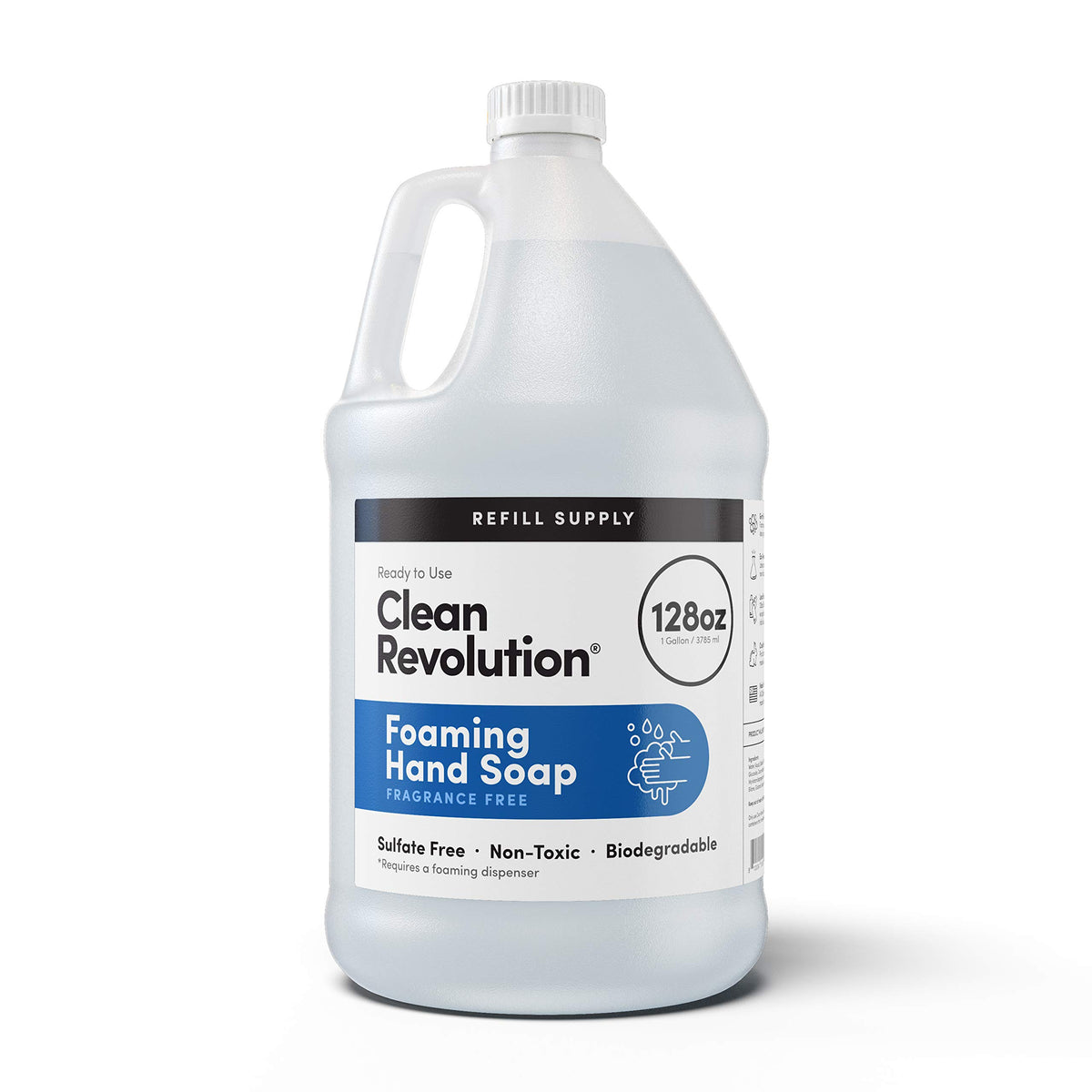 Clean Revolution Fragrance Free Foaming Hand Soap Refill 128 Fl Oz front view