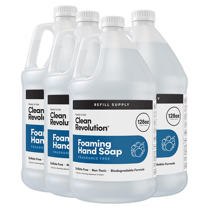Clean Revolution Fragrance Free Foaming Hand Soap Refill 128oz front view