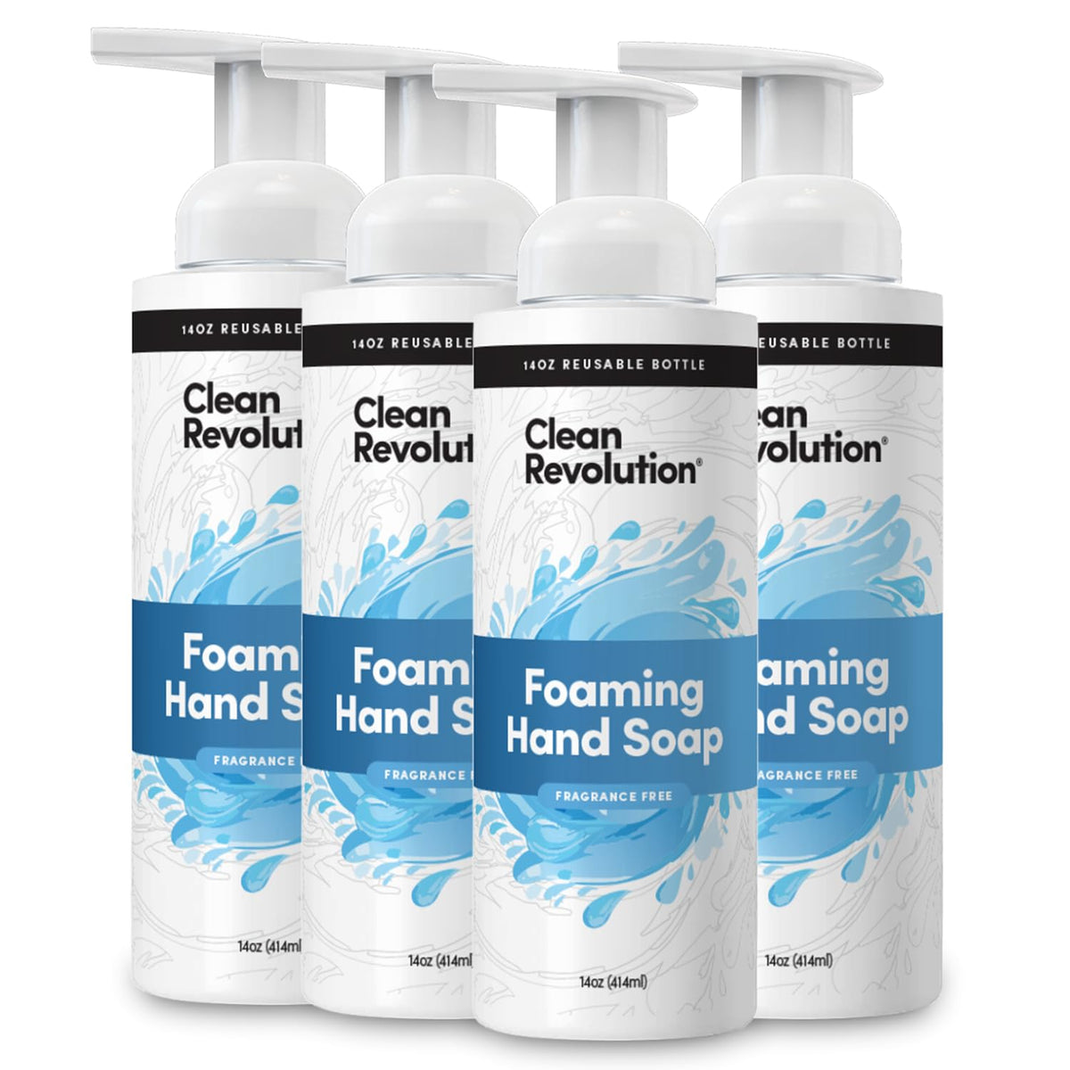 Clean Revolution Fragrance Free Foaming Hand Soap Refill 14 oz front view