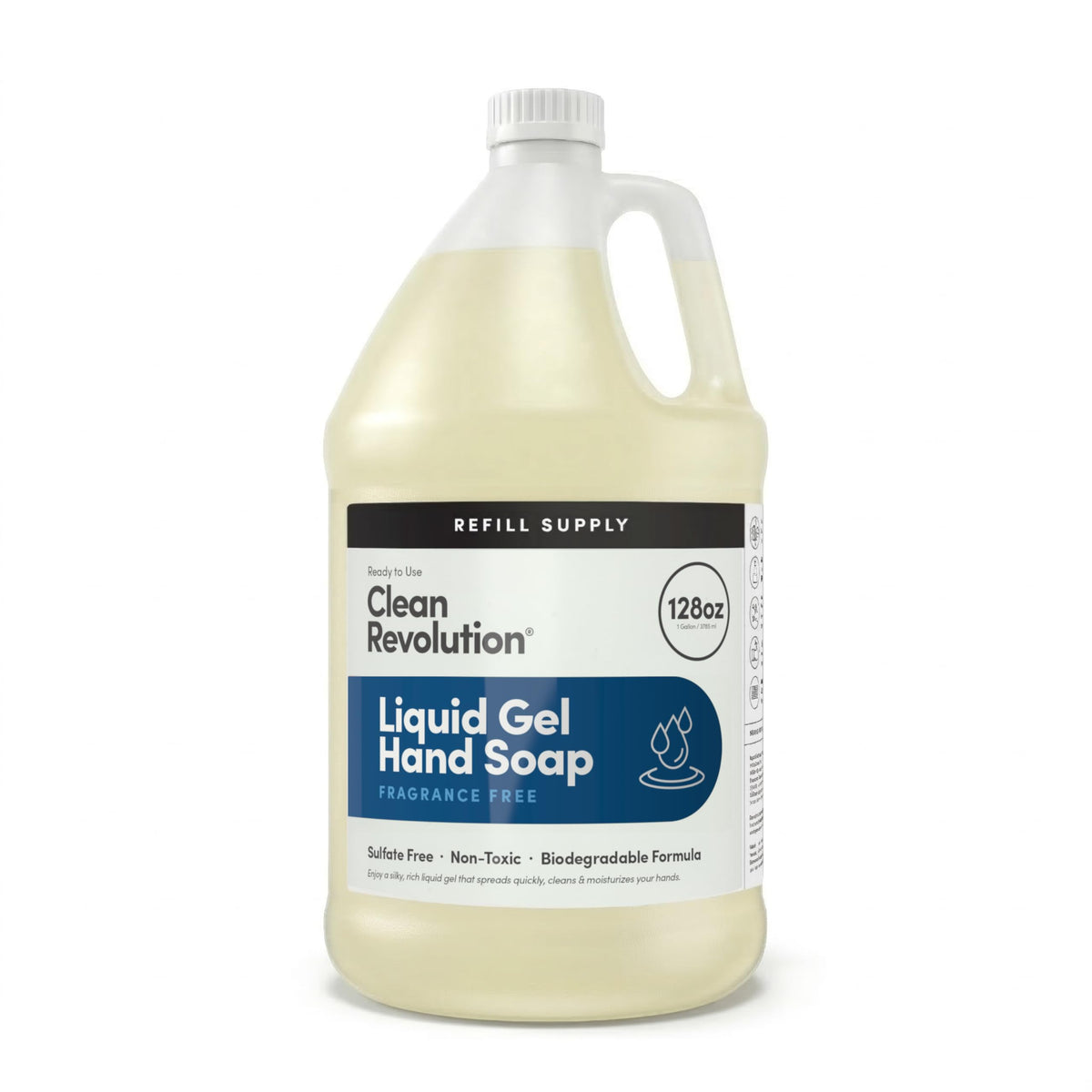 Clean Revolution Fragrance Free Liquid Gel Hand Soap 128 Fl Oz front view