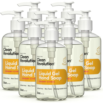 Clean Revolution Liquid Gel Hand Soap Dreamy Citrus 8 Fl Oz front view