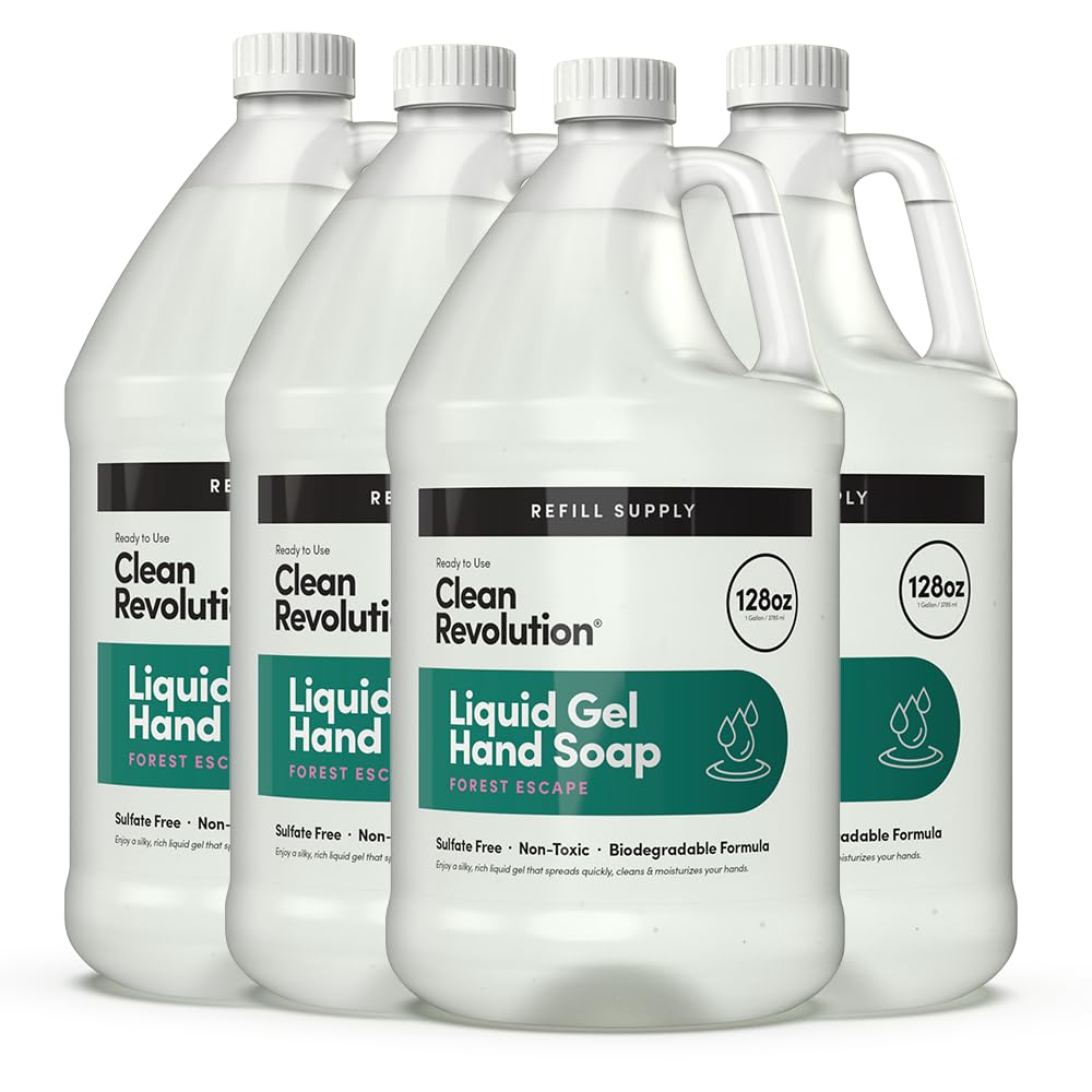 Clean Revolution Liquid Gel Hand Soap Refill 128 Fl Oz Forest Escape front view