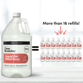 Clean Revolution Liquid Gel Hand Soap Refill 128 Fl Oz Geranium Mint back view