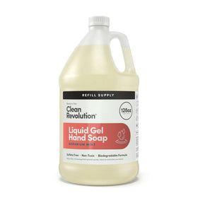 Clean Revolution Liquid Gel Hand Soap Refill 128 Fl Oz Geranium Mint front view