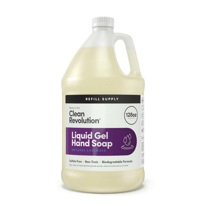 Clean Revolution Liquid Gel Hand Soap Refill 128 Fl Oz Natural Lavender front view