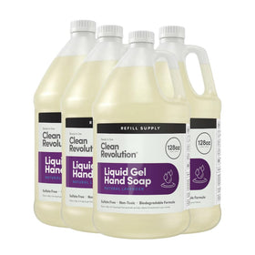 Clean Revolution Liquid Gel Hand Soap Refill 128 Fl Oz Natural Lavender front view