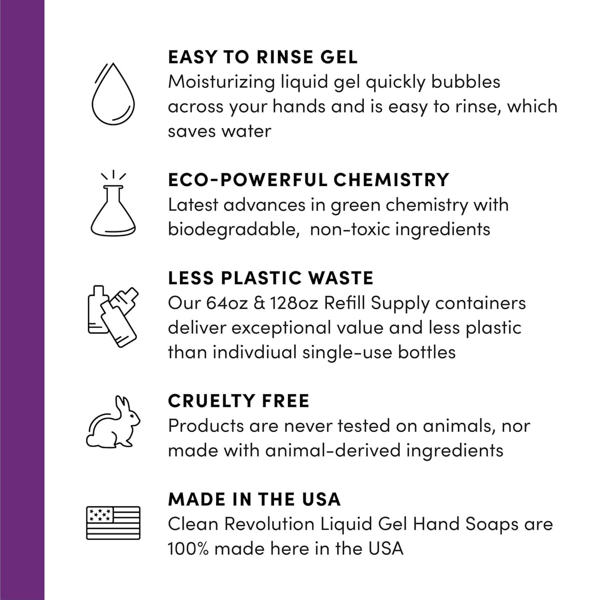 Clean Revolution Liquid Gel Hand Soap Refill 128 Fl Oz Natural Lavender with essential oils