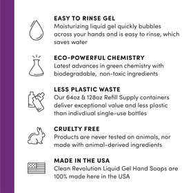 Clean Revolution Liquid Gel Hand Soap Refill 128 Fl Oz Natural Lavender with essential oils