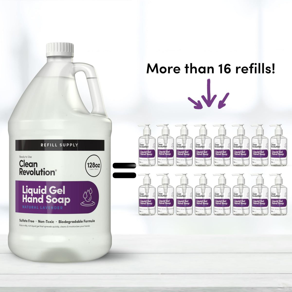 Clean Revolution Liquid Gel Hand Soap Refill 128 Fl Oz packaging details