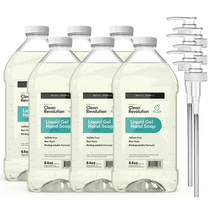 Clean Revolution Liquid Gel Hand Soap Refill 64oz front view