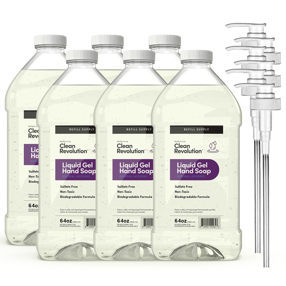 Clean Revolution Liquid Gel Hand Soap Refill 64oz Lavender front view
