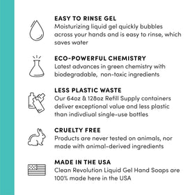 Clean Revolution Liquid Gel Hand Soap Refill 64oz packaging
