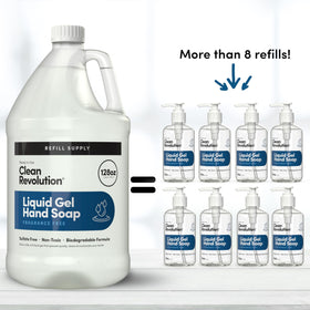 Clean Revolution Liquid Gel Hand Soap refill bottle side view